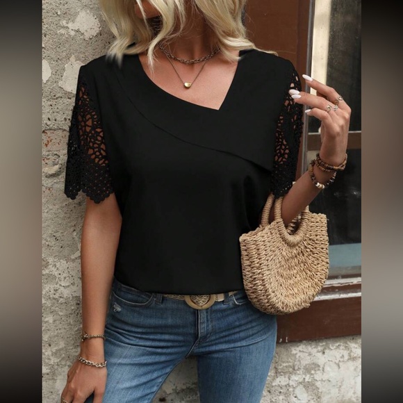 Boho floral lace sleeve blouse - Picture 3 of 8